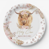 Assiettes En Carton Boho Holy Cow Highland Pampas 1er Anniversaire (Devant)