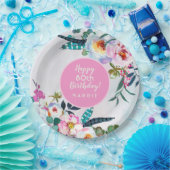 Assiettes En Carton Boho Joyeux Anniversaire à 80 ans Plaques en papie (Fête)