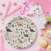 Assiettes En Carton Boho Jungle Dinosaur Motif Anniversaire (Fête)