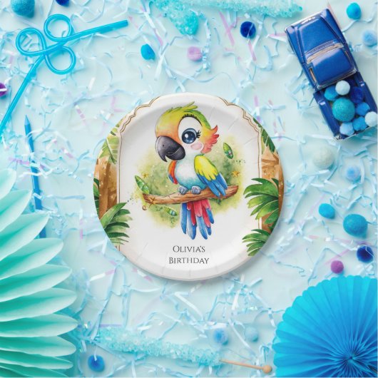 Assiettes En Carton Boho Kids Parrot Anniversaire (Fête)