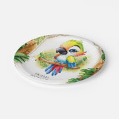 Assiettes En Carton Boho Kids Parrot Anniversaire (Angle)