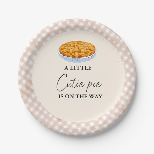 Assiettes En Carton Boho Little Cutie Pie Thanksgiving Baby shower (Devant)