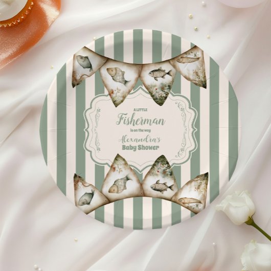 Assiettes En Carton Boho Little Fisherman Fishing