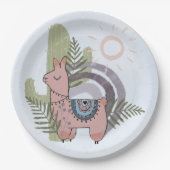 Assiettes En Carton Boho Llama (Devant)