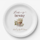 Assiettes En Carton Boho Love brasse Fête des mariées florale Brunch (Devant)