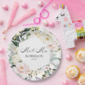 Assiettes En Carton Boho Mariage de cadre fleuri (Fête)