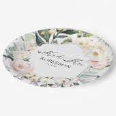 Assiettes En Carton Boho Mariage de cadre fleuri (Angle)
