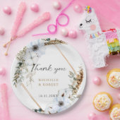 Assiettes En Carton Boho Mariage Frame Floral Mariage de automne Éléga (Fête)