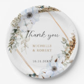 Assiettes En Carton Boho Mariage Frame Floral Mariage de automne Éléga (Devant)