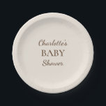 Assiettes En Carton Boho Minimaliste Baby shower Beige Plaques de papi<br><div class="desc">Cette conception minimaliste de plaques de baby shower beige boho allie harmonieusement simplicité minimaliste et élégance classique, dans un charme traditionnel mais rustique. Avec une palette apaisante de tons neutres, dont le beige et le brun café chaud. Idéal pour ceux qui apprécient la grâce sobre d'un baby shower d'inspiration bohème....</div>