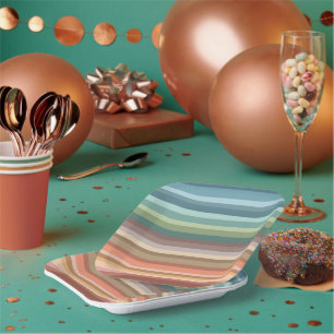 Assiettes En Carton Boho Modern Chic Stripes