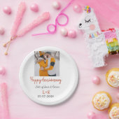 Assiettes En Carton Boho moderne heureux anniversaire ajouter nom date (Fête)