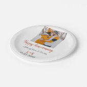 Assiettes En Carton Boho moderne heureux anniversaire ajouter nom date (Angle)