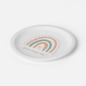 Assiettes En Carton Boho moderne Rainbow Pastel Premier anniversaire (Angle)