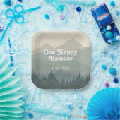 Assiettes En Carton Boho Mountains One Happy Camper Boys 1er anniversa (Fête)