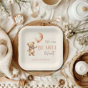 Assiettes En Carton Boho Nous Pouvons Attendre Bearly Beige Oear Baby 