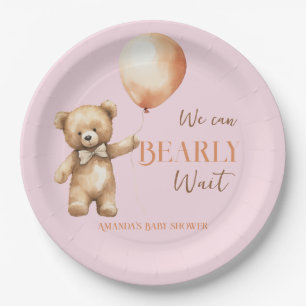 Assiettes En Carton Boho Nous Pouvons Beary Attendre Pink Bear Girl Ba