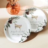 Assiettes En Carton Boho nursery hiver baby shower à feuillage persist