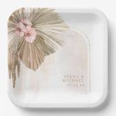 Assiettes En Carton Boho Oasis Floral Arch Mariage ID959 (Recto)