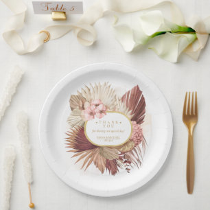 Assiettes En Carton Boho Oasis Mariage Floral Merci V2 ID959