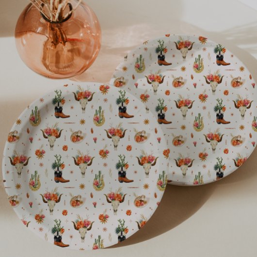 Assiettes En Carton Boho occidental