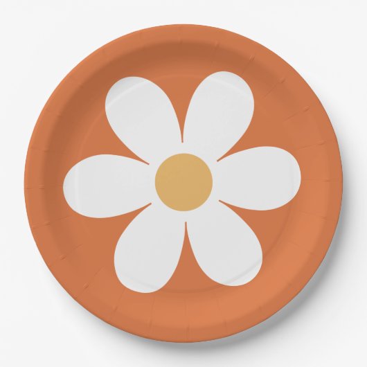 Assiettes En Carton Boho orange brûlé (Devant)