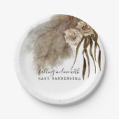 Assiettes En Carton Boho Pampas Baby shower d'automne en herbe (Devant)