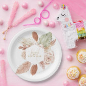 Assiettes En Carton Boho Pampas Fleurs séchées tropicales (Fête)