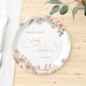 Assiettes En Carton Boho Pampas Grass Baby shower neutre moderne