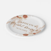 Assiettes En Carton Boho Pampas Herbe Élégante Bridal Brunch Terracott (Angle)