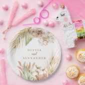 Assiettes En Carton Boho Pampas Mariage de fleurs séchées tropicales (Fête)