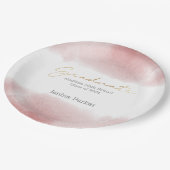 Assiettes En Carton Boho Pink de classe Année de la fête de graduation (Angle)