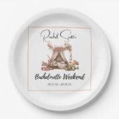 Assiettes En Carton Boho Pink Glamping Bachelorette Party Week-end (Devant)