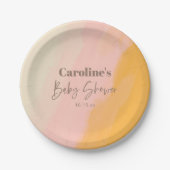 Assiettes En Carton Boho Pink Yellow Script Custom Baby Shower   (Devant)