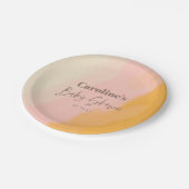 Assiettes En Carton Boho Pink Yellow Script Custom Baby Shower   (Angle)