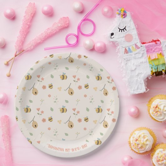 Assiettes En Carton Boho Premier jour d'abeille 1er anniversaire d'abe (Fête)