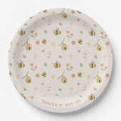 Assiettes En Carton Boho Premier jour d'abeille 1er anniversaire d'abe (Devant)