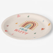 Assiettes En Carton Boho quatre quatrième anniversaire Rainbow (Angle)