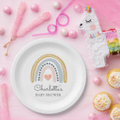 Assiettes En Carton Boho Rainbow Baby shower Classic (Fête)