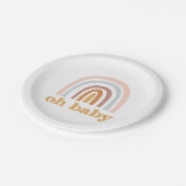 Assiettes En Carton Boho Rainbow Baby shower rose (Angle)