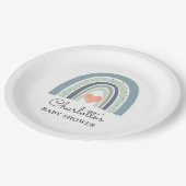 Assiettes En Carton Boho Rainbow Blue Boy Baby shower (Angle)