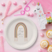 Assiettes En Carton Boho Rainbow Earth Tone Baby shower (Fête)