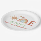 Assiettes En Carton Boho Rainbow fête d'anniversaire (Angle)