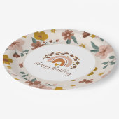 Assiettes En Carton Boho Rainbow Happy Birthday Plates (Angle)