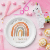 Assiettes En Carton Boho Rainbow Joyeux anniversaire (Fête)