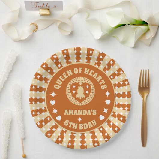 Assiettes En Carton Boho Reine Des Coeurs Fête D'Anniversaire (Mariage)