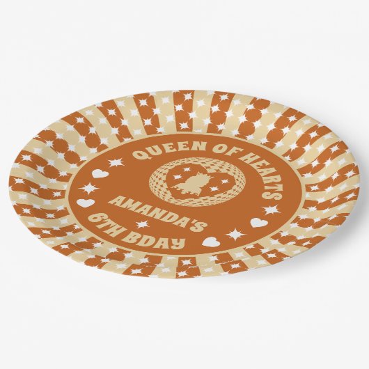 Assiettes En Carton Boho Reine Des Coeurs Fête D'Anniversaire (Angle)
