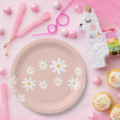Assiettes En Carton Boho Retro Blush Rose Daisal Floral (Fête)