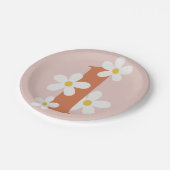 Assiettes En Carton Boho Retro Daisy 1er anniversaire Super (Angle)