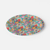 Assiettes En Carton Boho Retro des années 60 les années 70 (Angle)